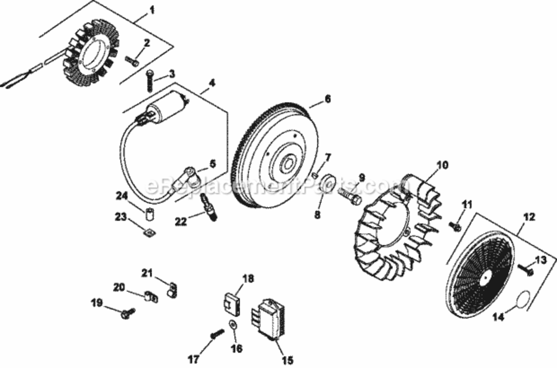 IgnitionElectrical_5-24-466 Diagram and Parts List for CH745-3114  Kohler Engine