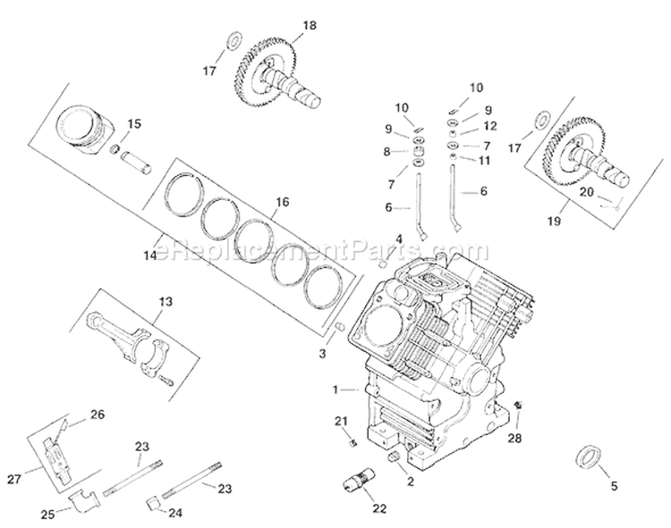 Page E Diagram and Parts List for CH18-62507  Kohler Engine
