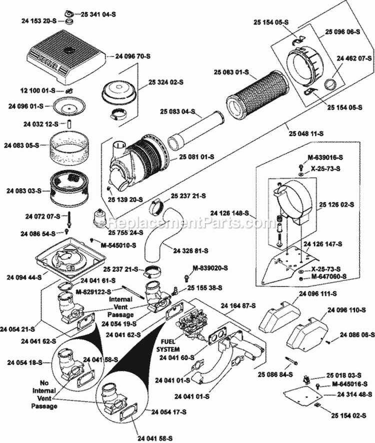 Page A Diagram and Parts List for CH750-0035  Kohler Engine