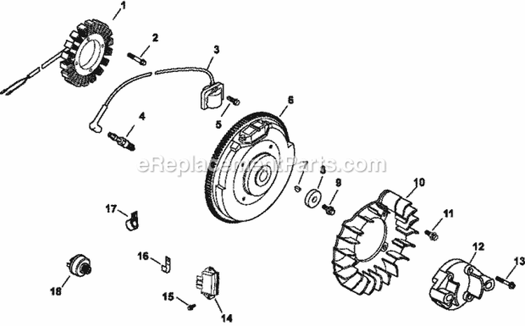 Page K Diagram and Parts List for CH20-64611  Kohler Engine