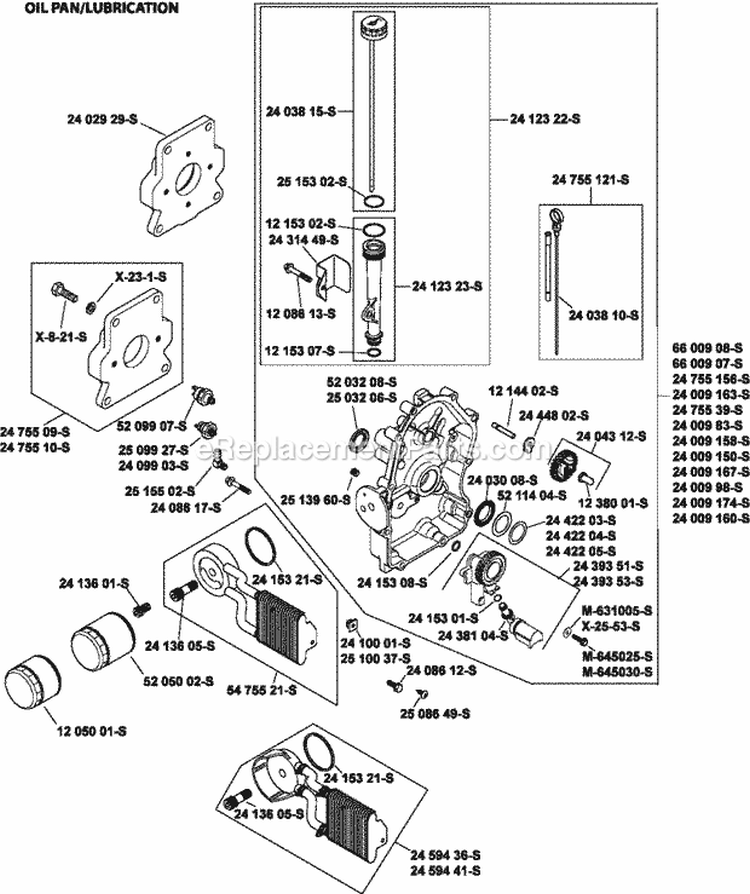 Page K Diagram and Parts List for CH750-0047  Kohler Engine