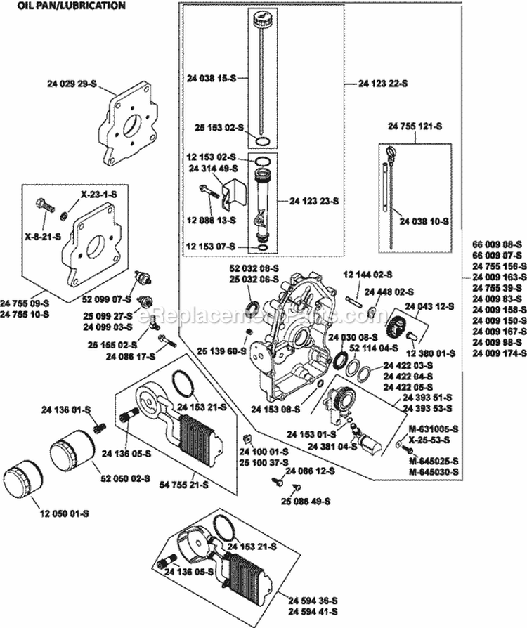 Page K Diagram and Parts List for CH750-3052  Kohler Engine