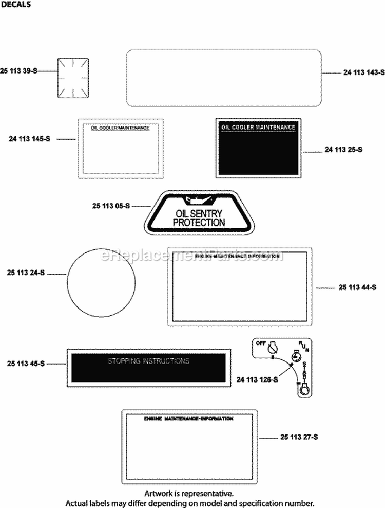 Page E Diagram and Parts List for CH750-3052  Kohler Engine