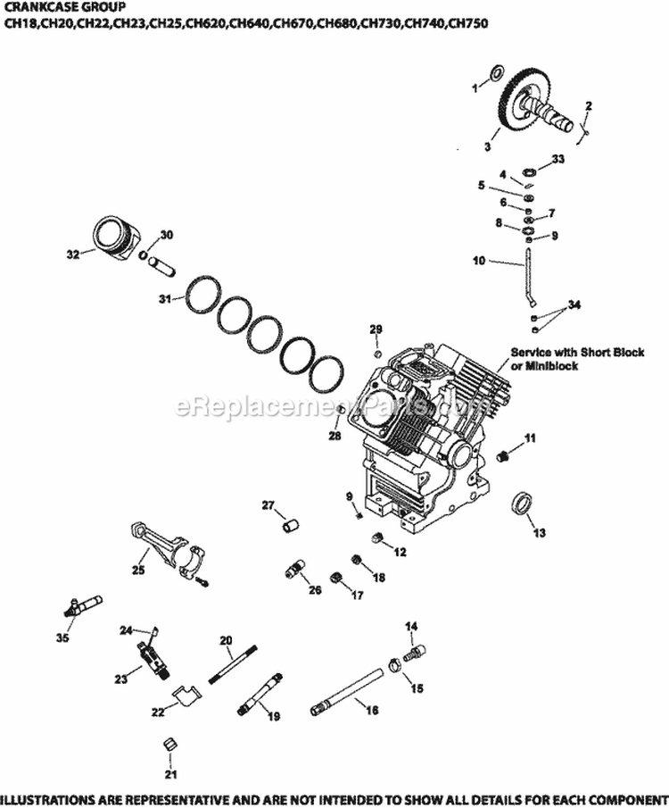 Page C Diagram and Parts List for CH750-3070  Kohler Engine