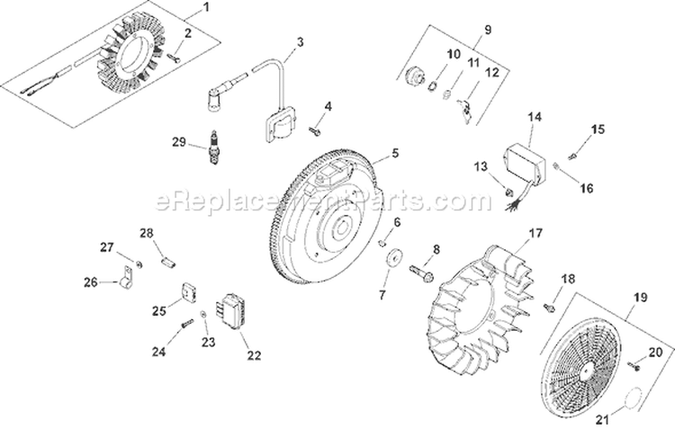 Page J Diagram and Parts List for CH750S-CH750-0005  Kohler Engine