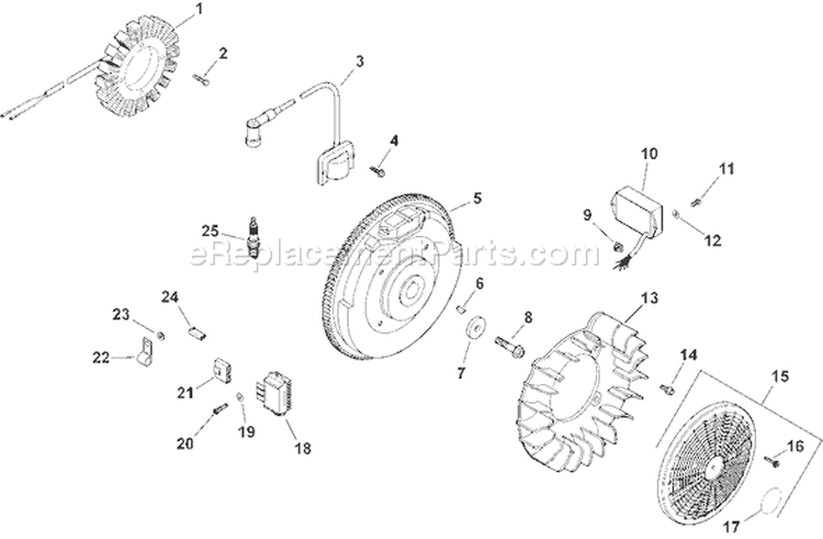 Page J Diagram and Parts List for CH750S-CH750-0004  Kohler Engine