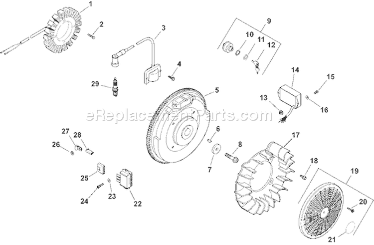 Page J Diagram and Parts List for CH750S-CH750-0015  Kohler Engine