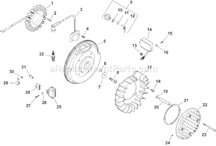 Page J Diagram and Parts List for CH750S-CH750-0017  Kohler Engine