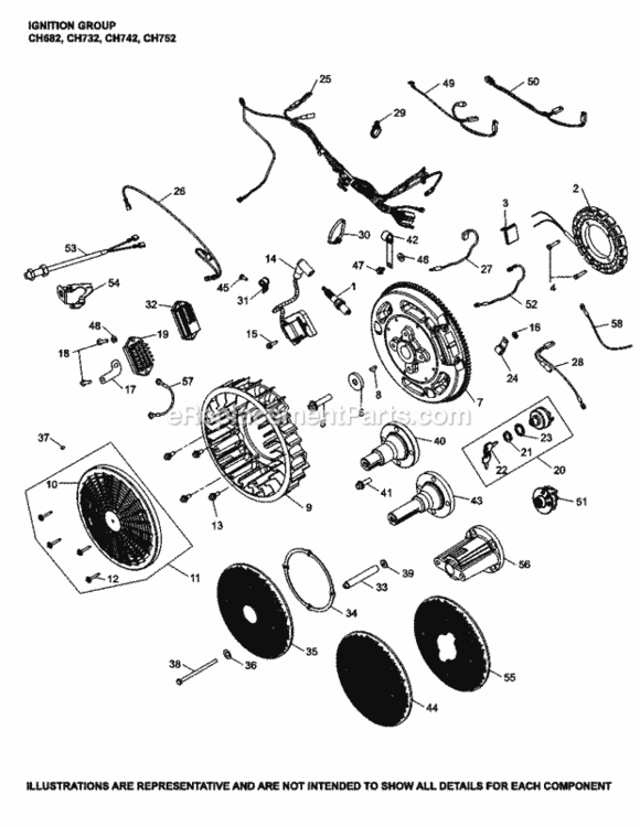 IgnitionCharging_Group_5-24-1405_Ch682-752 Diagram and Parts List for CH752-3100  Kohler Engine