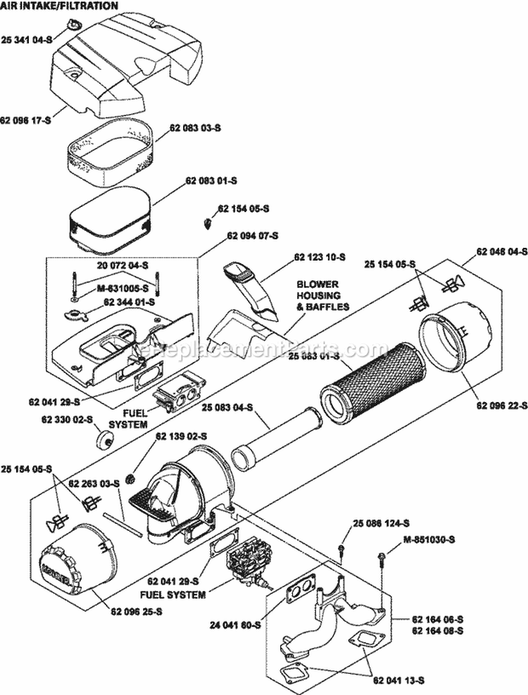 Page A Diagram and Parts List for CH940-0011  Kohler Engine