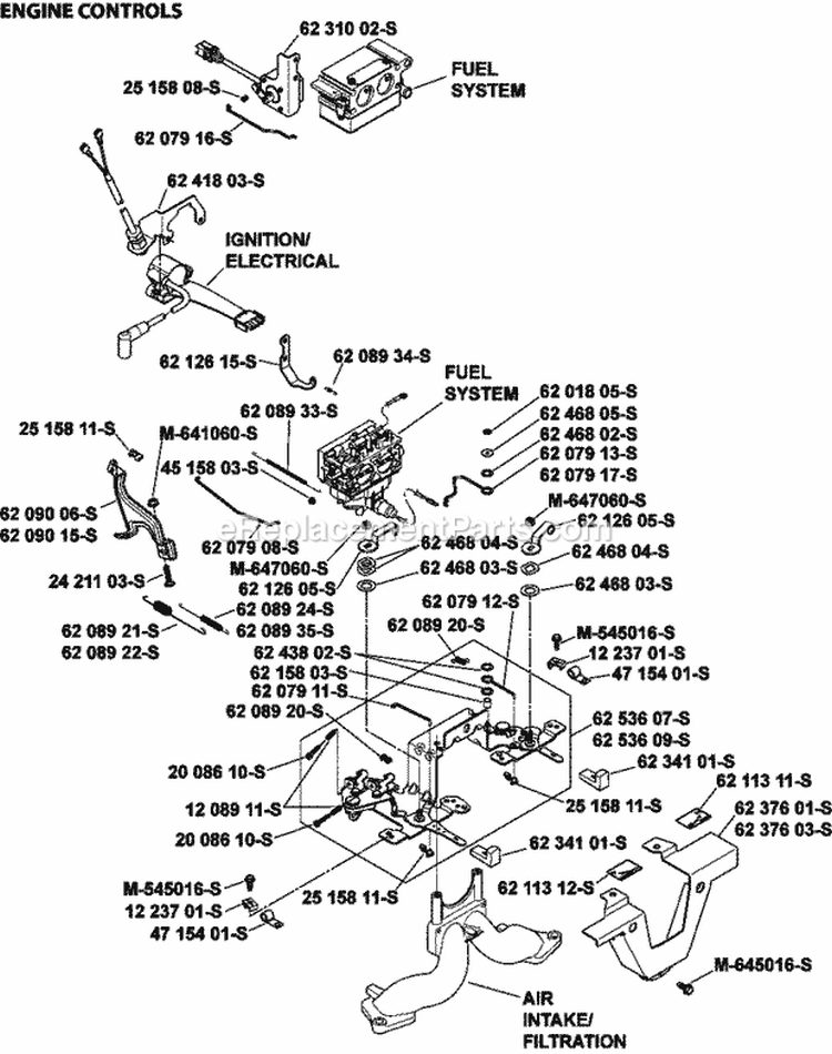Page F Diagram and Parts List for CH1000-0002  Kohler Engine