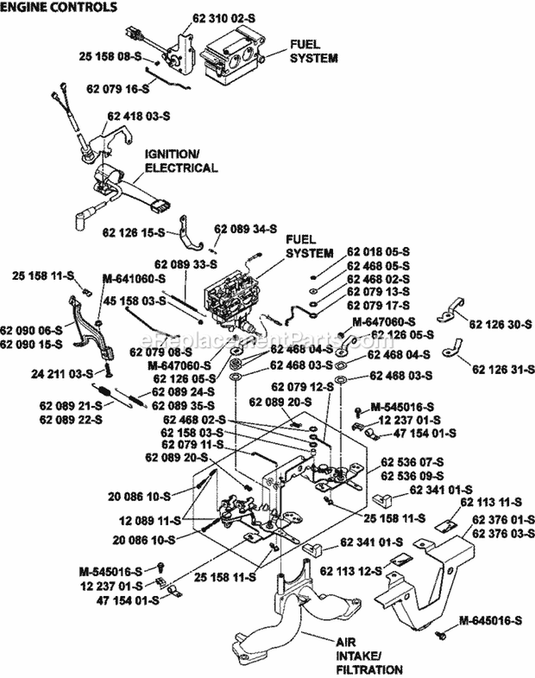 Page E Diagram and Parts List for CH940-0011  Kohler Engine