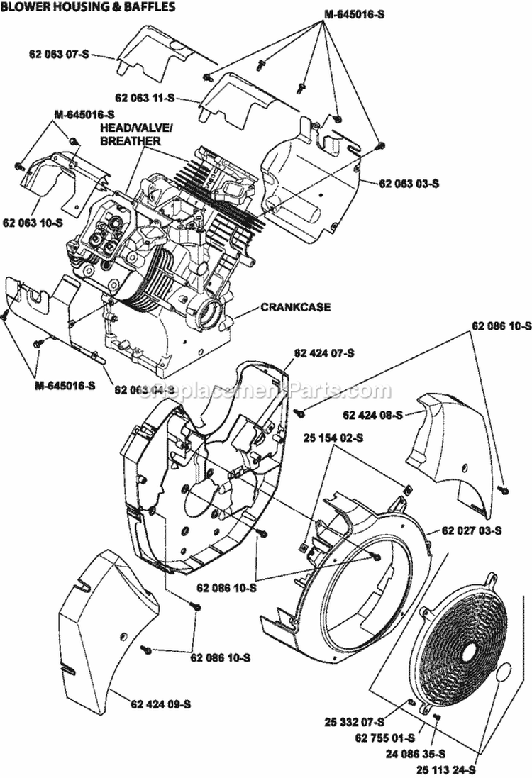Page C Diagram and Parts List for CH1000-0012  Kohler Engine