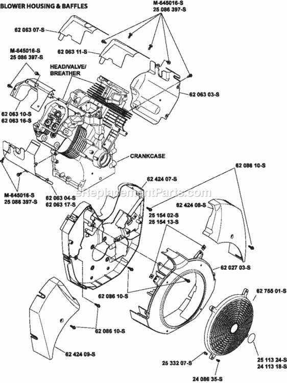 Blower_Housing_Group_6-62-14 Diagram and Parts List for CH980-2022  Kohler Engine