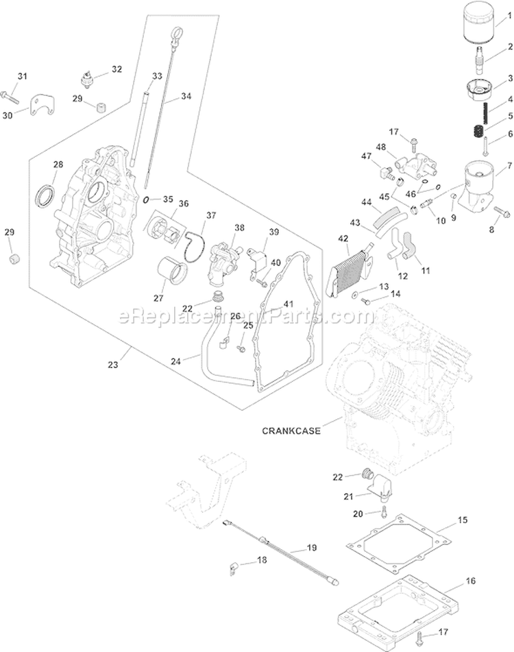 Page K Diagram and Parts List for CH980S-CH980-0011  Kohler Engine