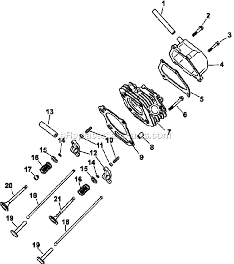 HeadValveBreather Diagram and Parts List for CS12-941620  Kohler Engine