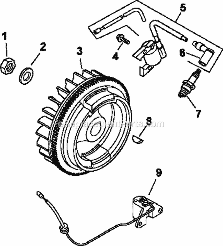 Page H Diagram and Parts List for CS12-941521  Kohler Engine