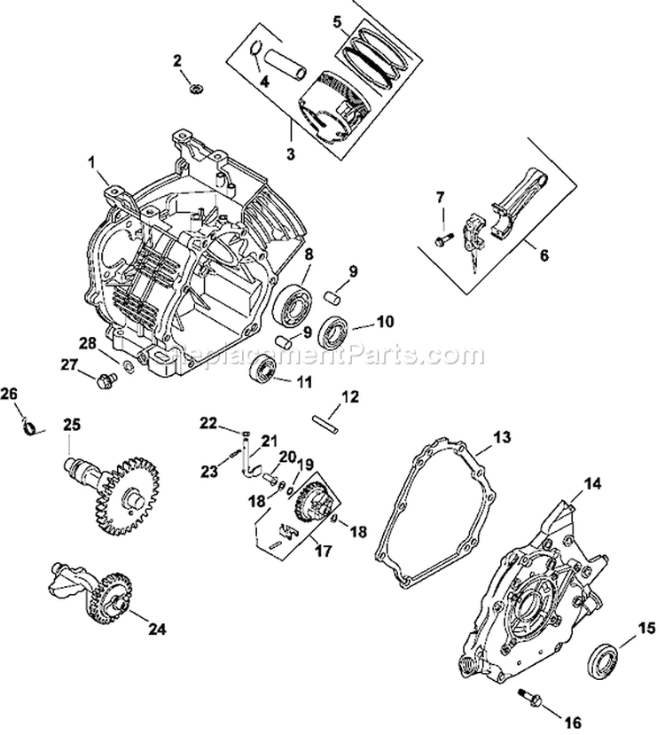 Page C Diagram and Parts List for CS12-941625  Kohler Engine