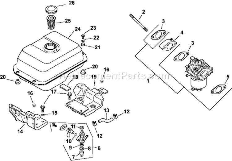 Page F Diagram and Parts List for CS12-941633  Kohler Engine