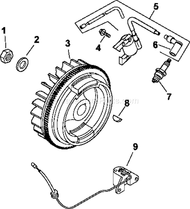 Page H Diagram and Parts List for CS12-941645  Kohler Engine