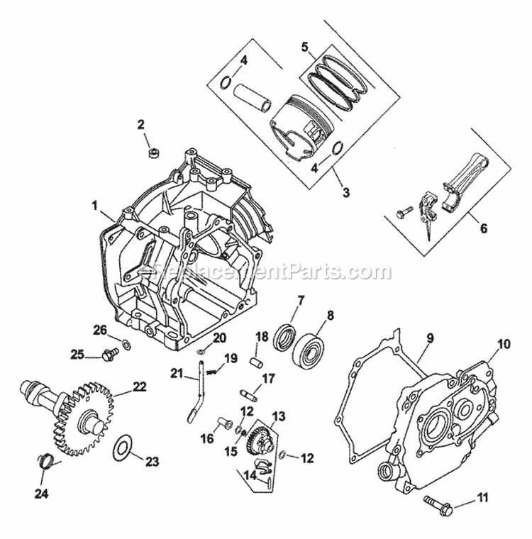 Page C Diagram and Parts List for CS6-971509  Kohler Engine