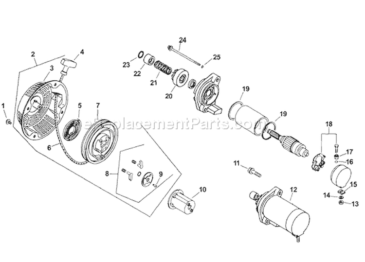 Page K Diagram and Parts List for CS12ST-941510  Kohler Engine