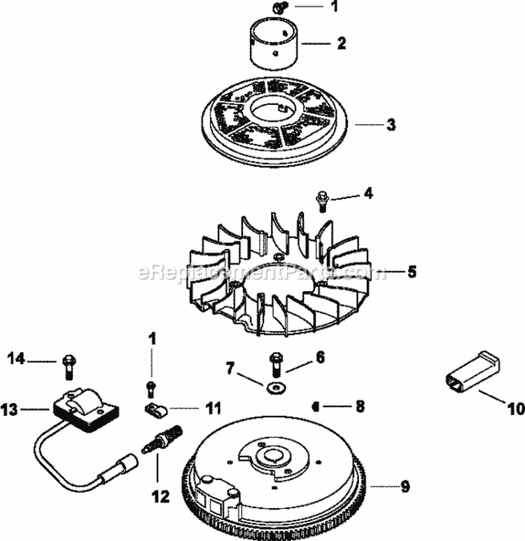 Page J Diagram and Parts List for CV13-21527  Kohler Engine