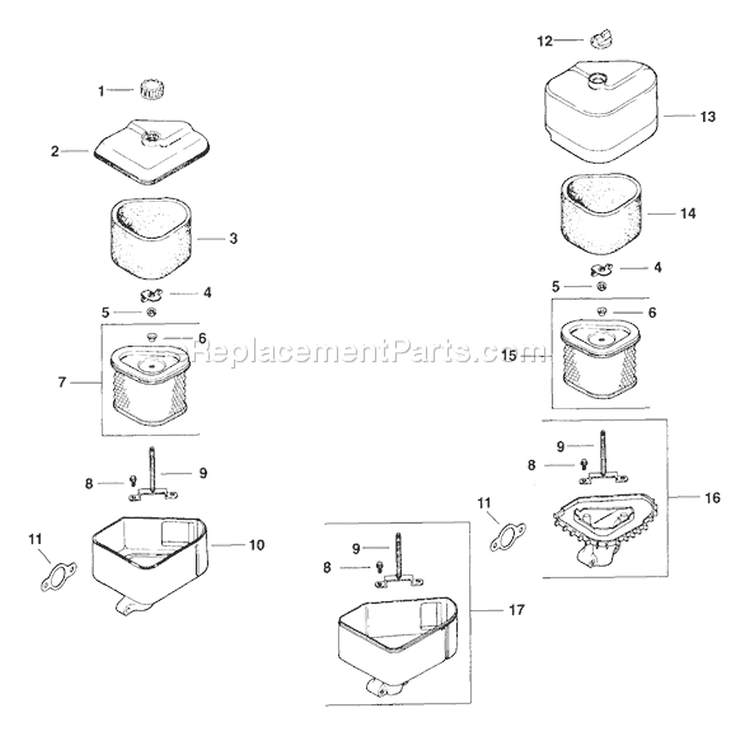 Page A Diagram and Parts List for CV14-1404  Kohler Engine