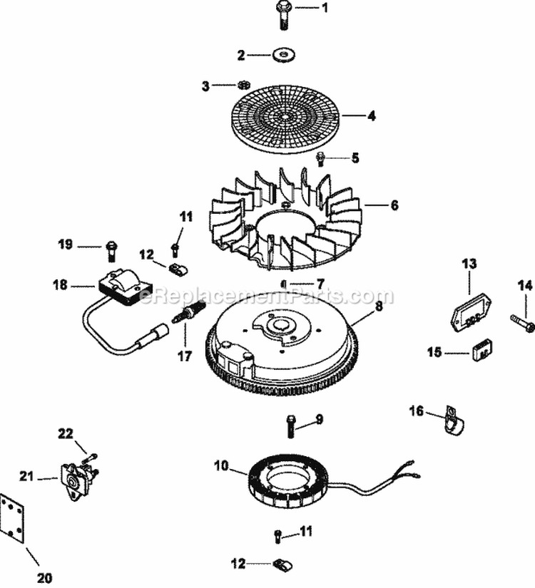 Page J Diagram and Parts List for CV14-14106  Kohler Engine