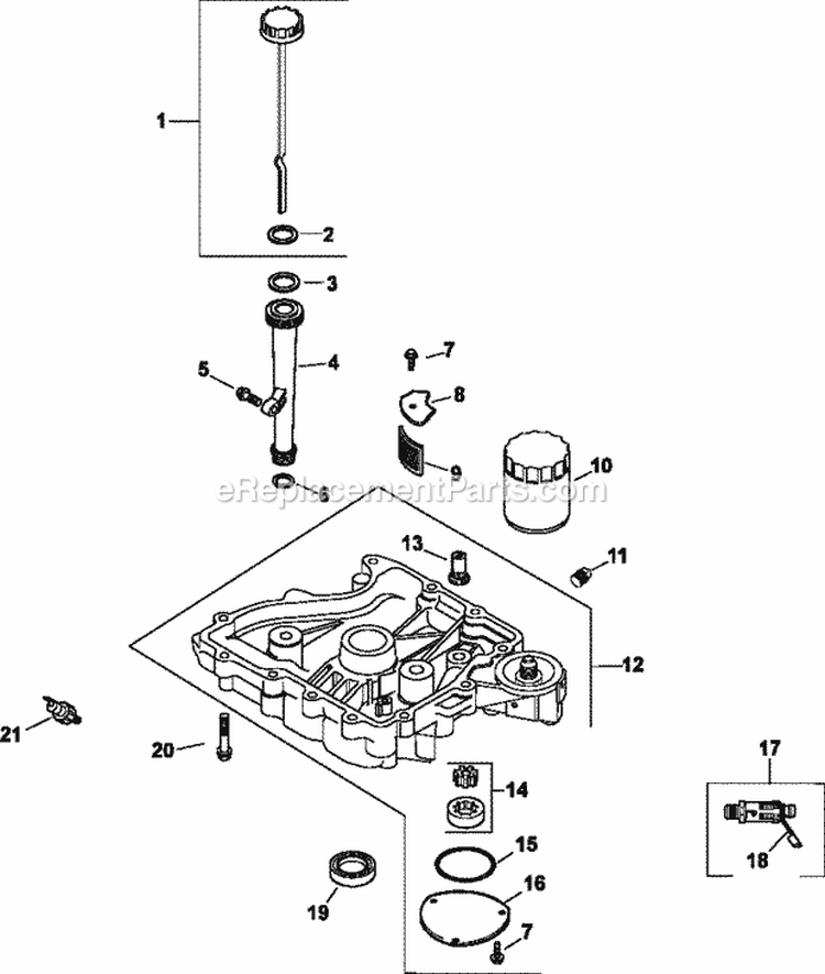 Page K Diagram and Parts List for CV14-14106  Kohler Engine