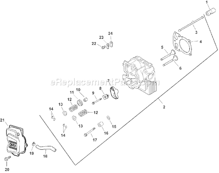 Page H Diagram and Parts List for CV14-14110  Kohler Engine