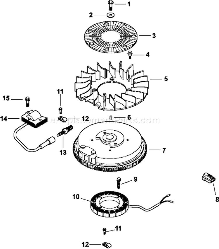 Page K Diagram and Parts List for CV14-1491  Kohler Engine