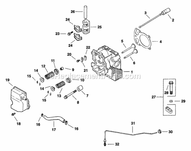 Page K Diagram and Parts List for CV125-1214  Kohler Engine