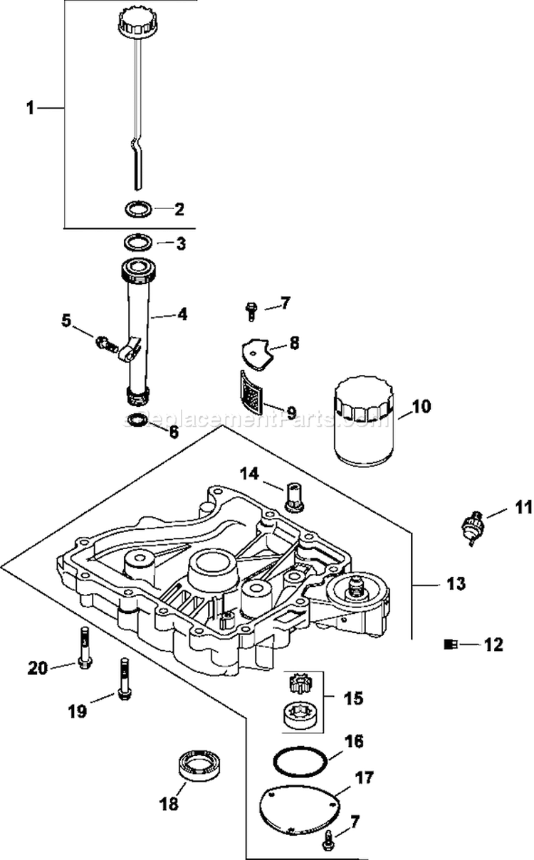 Page K Diagram and Parts List for CV15-41550  Kohler Engine
