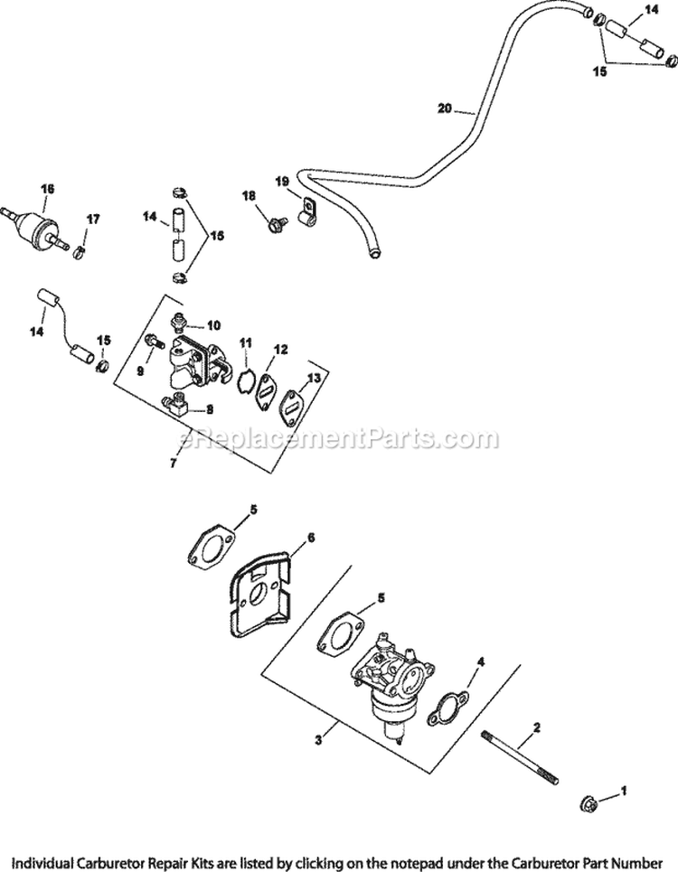 Page H Diagram and Parts List for CV15-41550  Kohler Engine