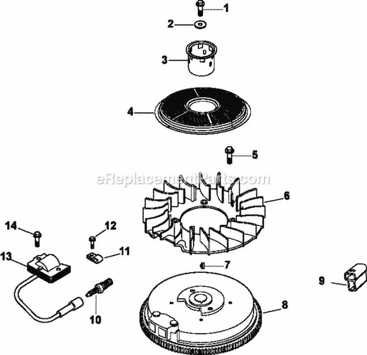 Page J Diagram and Parts List for CV15-41552  Kohler Engine
