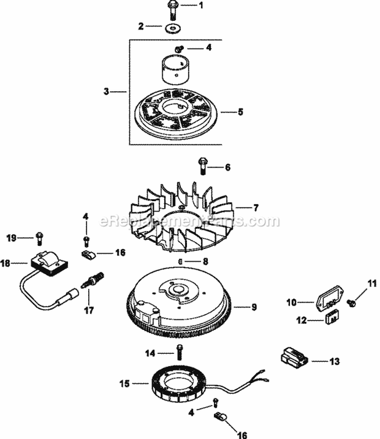 Page J Diagram and Parts List for CV15-41553  Kohler Engine