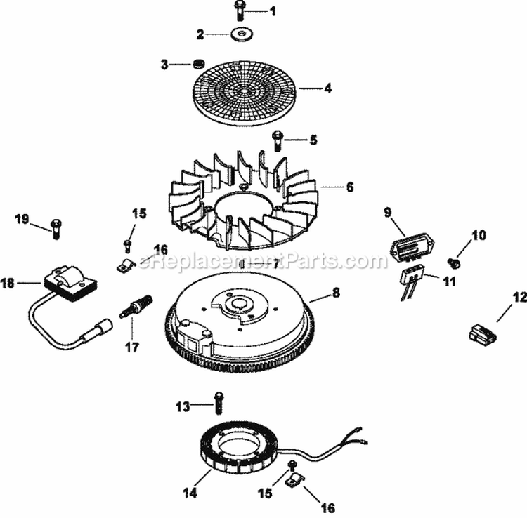 Page J Diagram and Parts List for CV15-41570  Kohler Engine