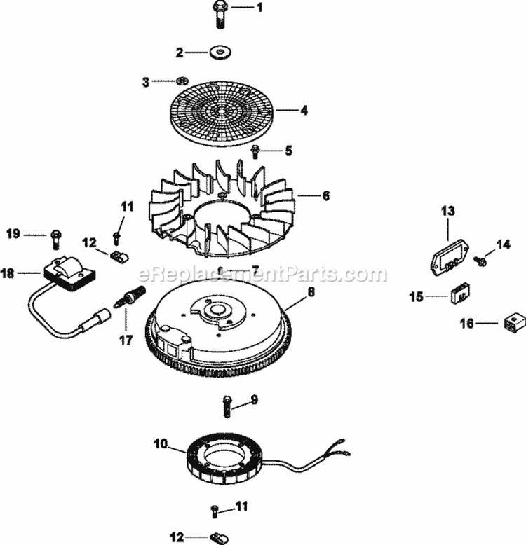 Page J Diagram and Parts List for CV15-41590  Kohler Engine