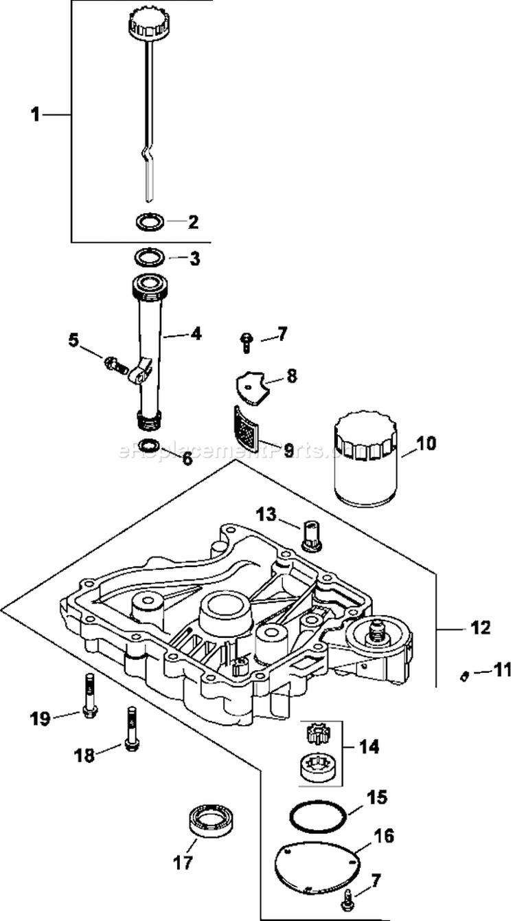 Page K Diagram and Parts List for CV15-41565  Kohler Engine