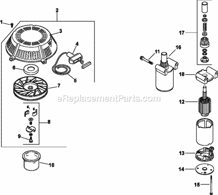 Page L Diagram and Parts List for CV14-14106  Kohler Engine