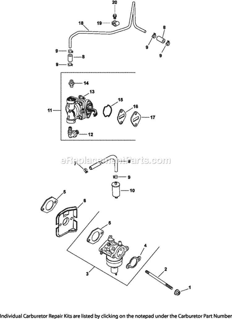 Page H Diagram and Parts List for CV15-41602  Kohler Engine