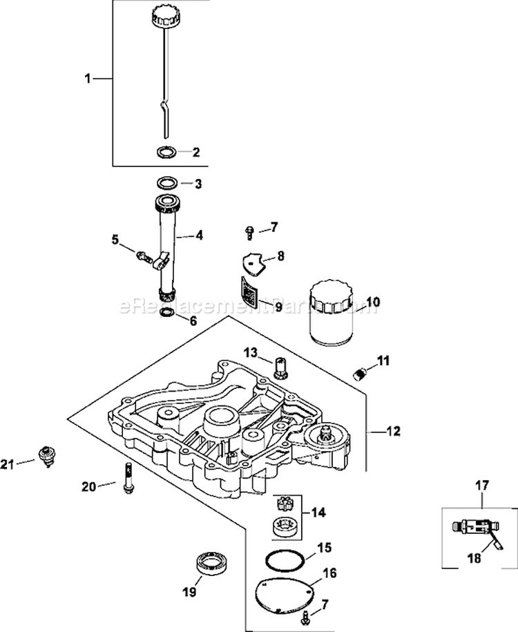 Page K Diagram and Parts List for CV15-41603  Kohler Engine
