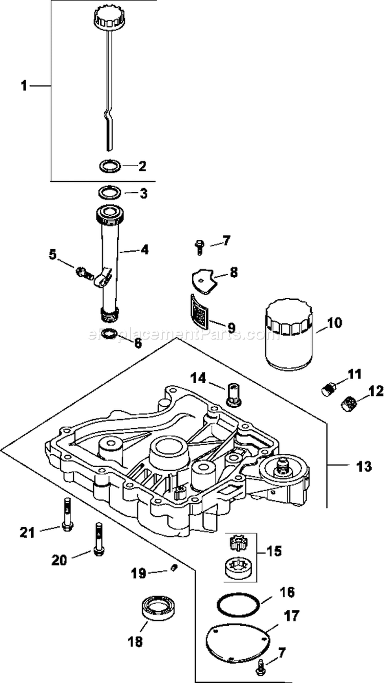Page K Diagram and Parts List for CV15-41604  Kohler Engine