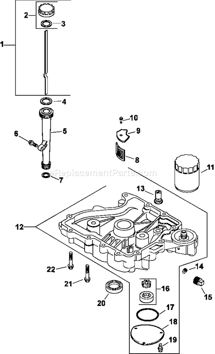 Page K Diagram and Parts List for CV15-41612  Kohler Engine