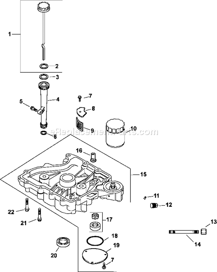 Page K Diagram and Parts List for CV15-41619  Kohler Engine