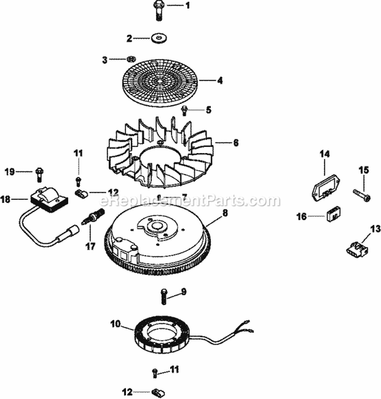 Page J Diagram and Parts List for CV15-41622  Kohler Engine