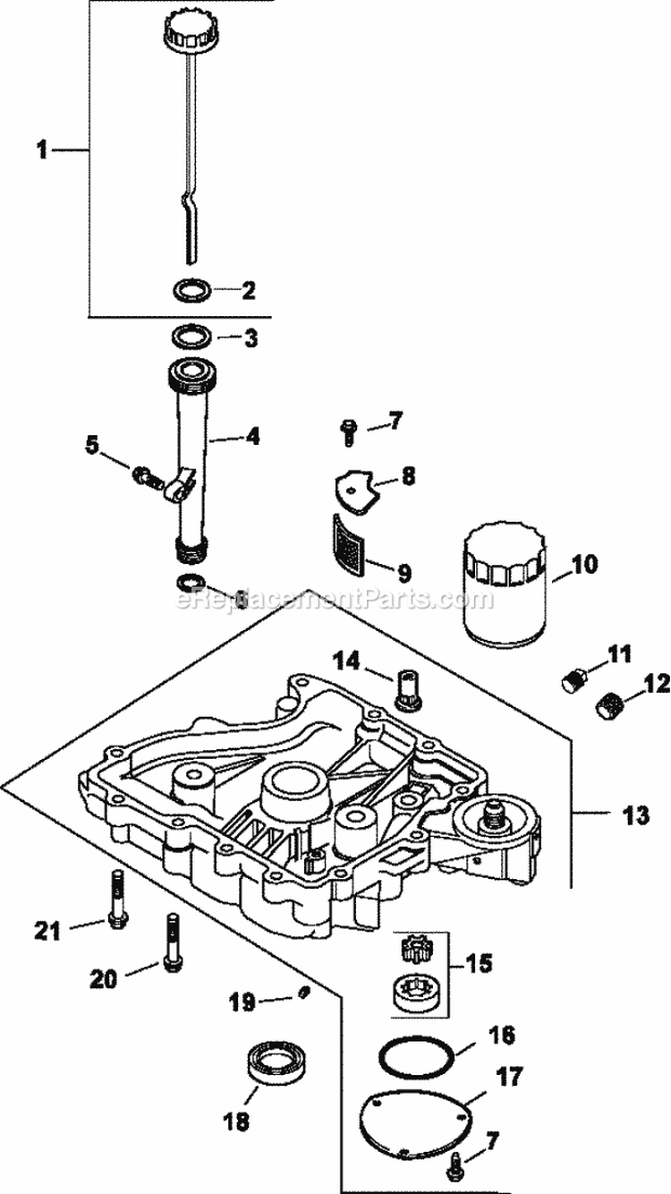 Page K Diagram and Parts List for CV13-21539  Kohler Engine