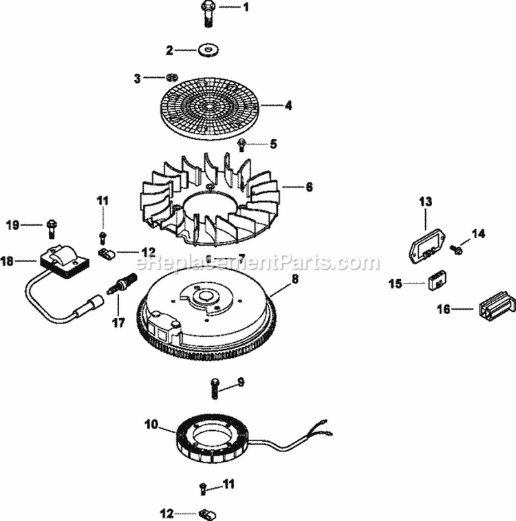 Page J Diagram and Parts List for CV15-41625  Kohler Engine