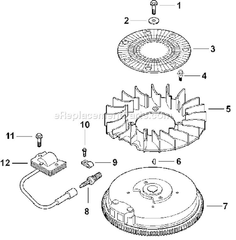 Page J Diagram and Parts List for CV13T-21513  Kohler Engine